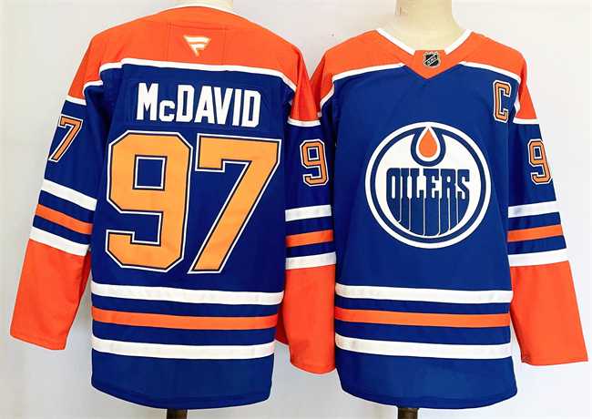 Men's Edmonton Oilers #97 Connor McDavid Royal 2024-25 Stitched Jersey,We sell and wholesale Men's Edmonton Oilers #97 Connor McDavid Royal 2024-25 Stitched Jersey on line form chian!